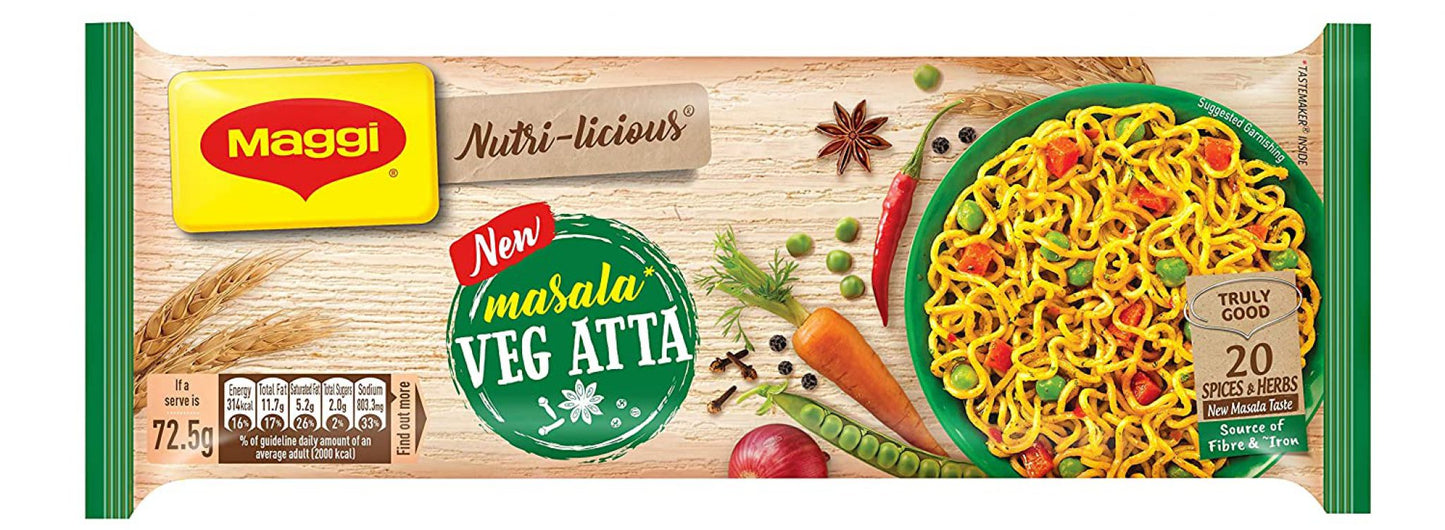 Maggi Nutri-Licious Masala Veg Atta Noodles 290 g (4 Packs)